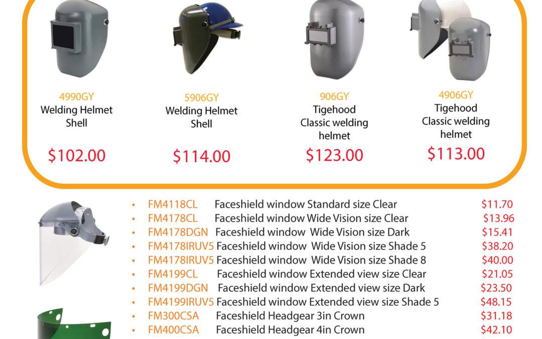 Special pricing on welding helmets and face shields