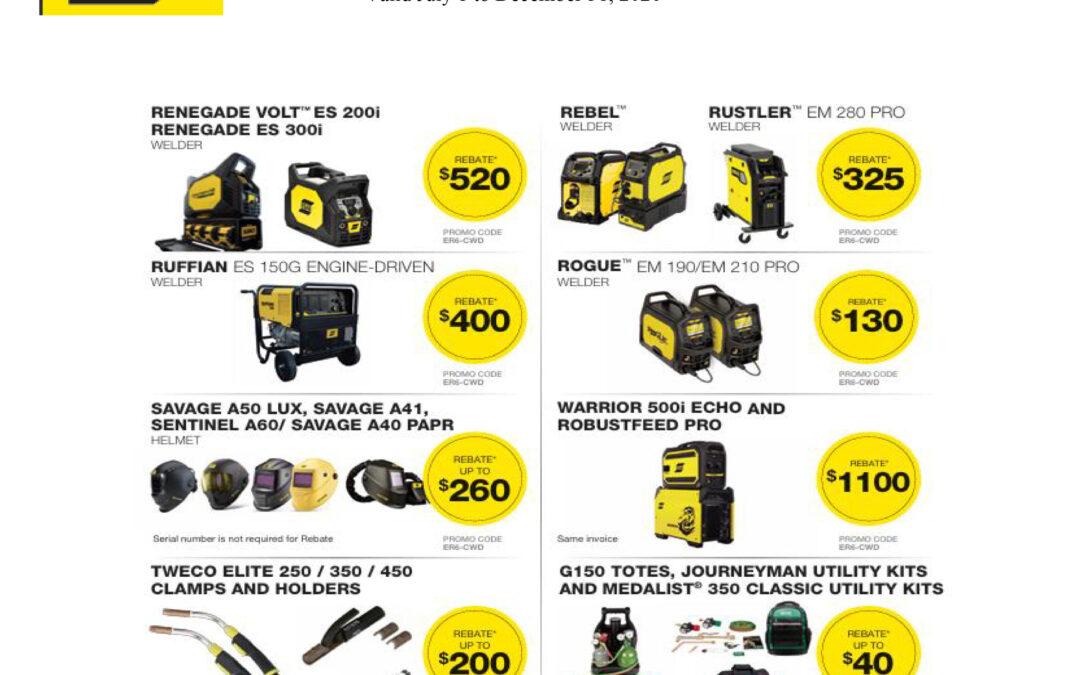 ESAB Rebates Summer/Fall 2026